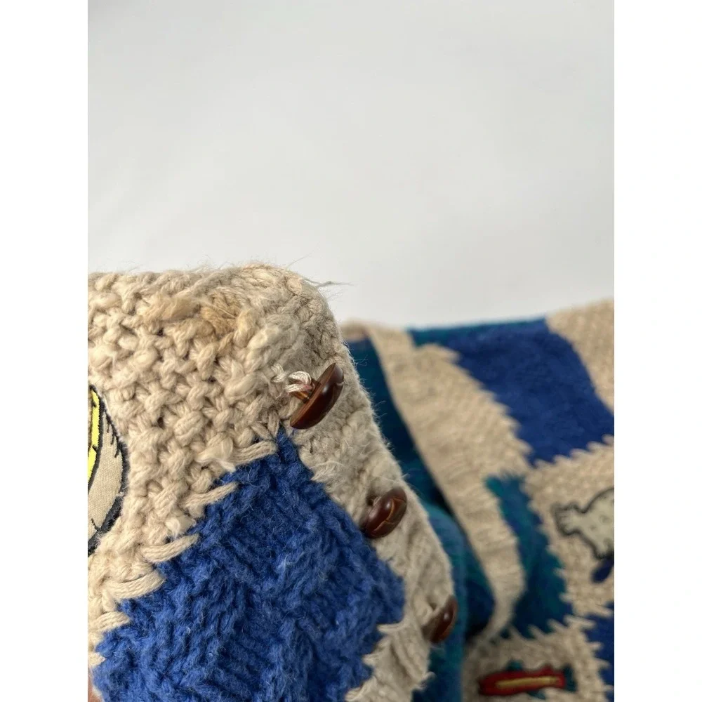 Vintage Gymboree Chunky Knit Cardigan Sweater Boy XS Into The Woods 1997 Grandpa